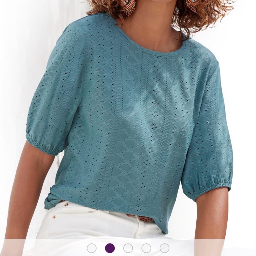 NWOT 2 Lascana eyelet puff sleeve tops. 0/2